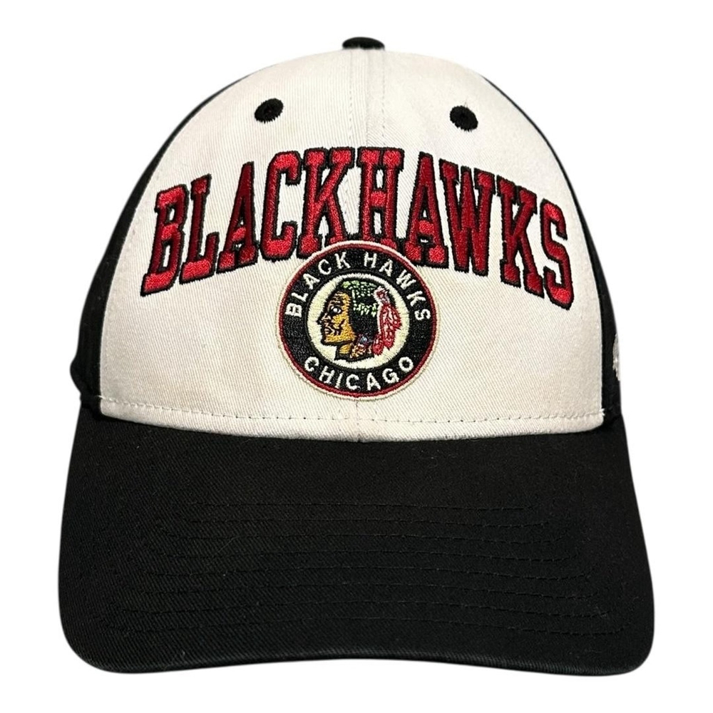 Chicago Blackhawks Hat Cap Snap Back Mens One Size Black NHL Hockey Retro